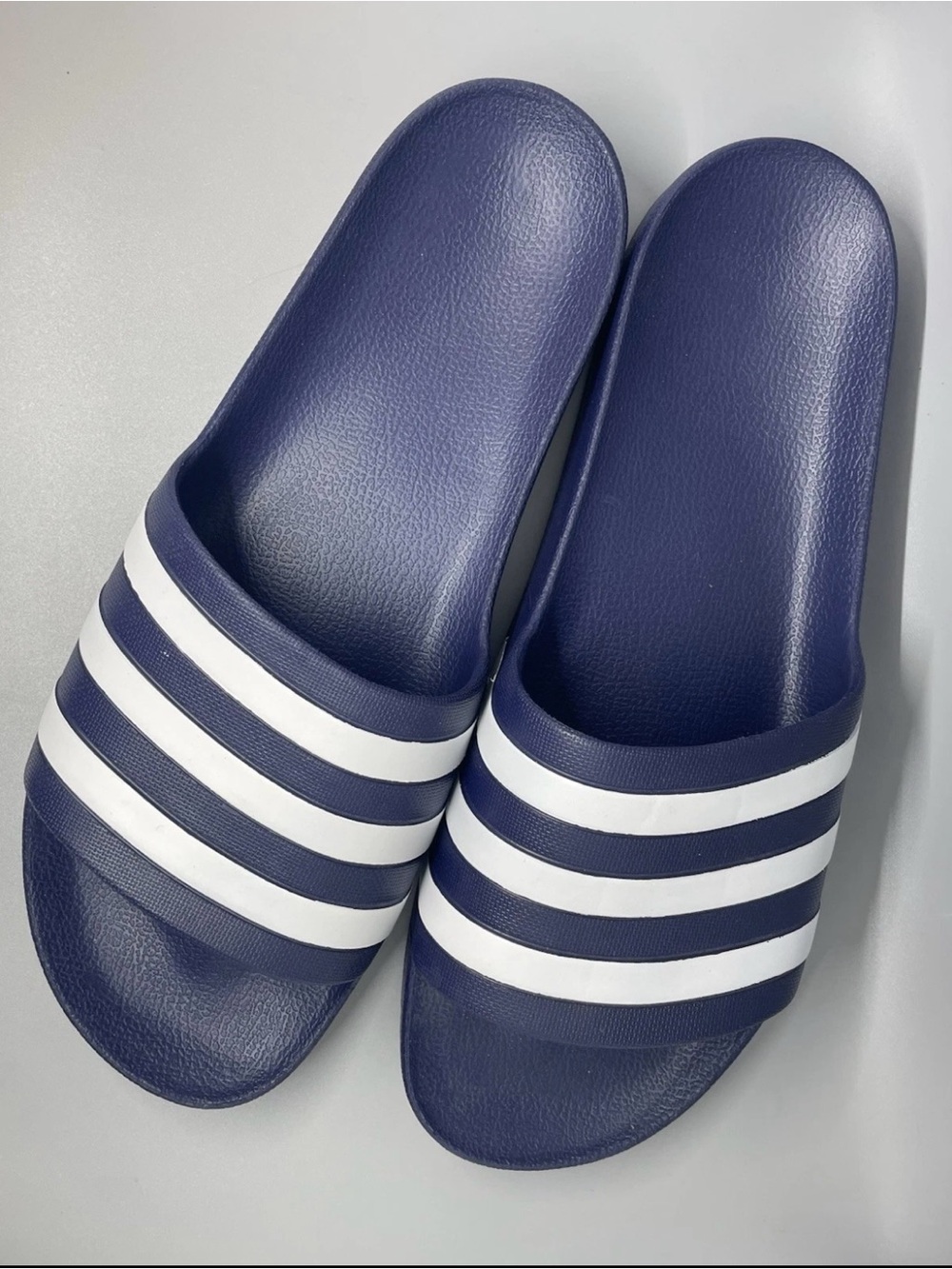 adidas Adilette Aqua Dark Blue White Sports Sandals Slides Men's Size 13